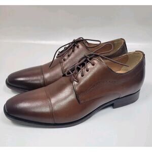Johnston Murphy Men's Mcclain Cap Toe 20-5090 Tan Full Grain Leather Size 9.5 W